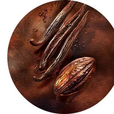 Vainilla, cacao, café