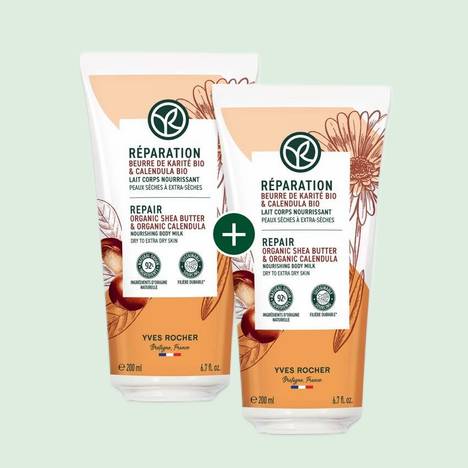 1+1 Leche Corporal Reparadora con manteca de karité y caléndula