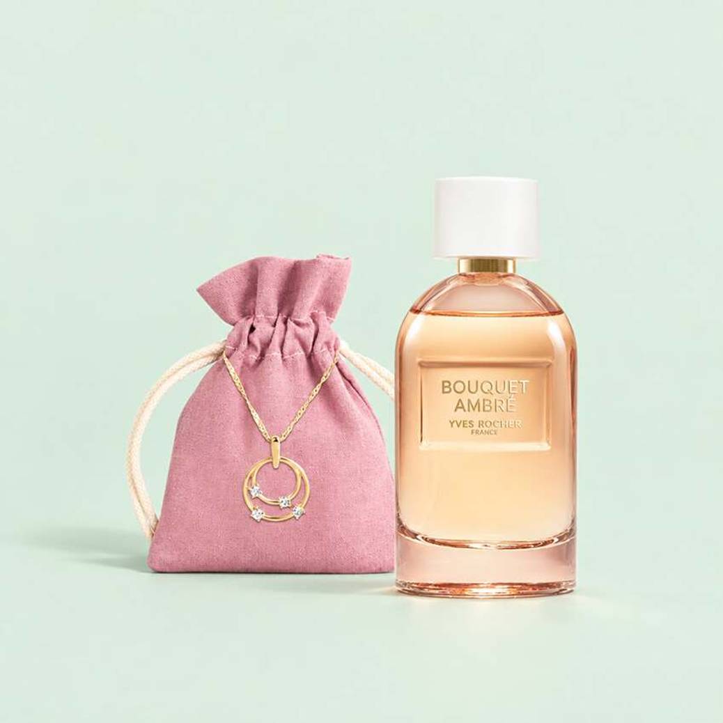 Kit Perfume Bouquet Ambré con joya