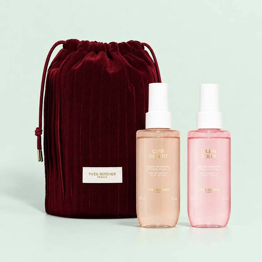 Kit Body Mist Plein Soleil & Cuir de Nuit con Neceser de Terciopelo